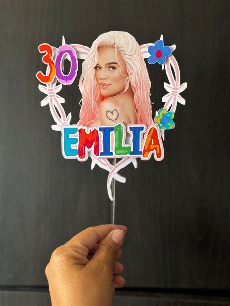 Buy Bichota Topper Karol G Cake Topper Manana Sera Bonita Pink Hair ...
