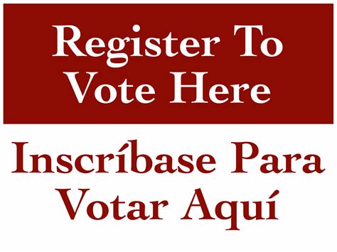 Bilingual Register to Vote Here Sign (English/Spanish) | Printelect