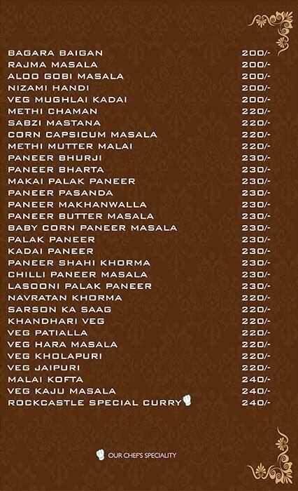 Menu at Rock Castle Bakery, Hyderabad