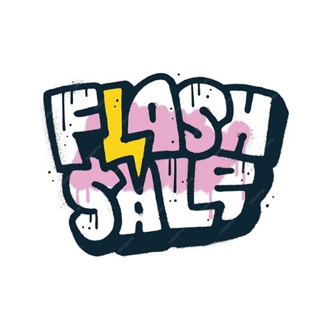 Premium Vector | Flash sale discount label in sprayed hand darwn urban graffiti style textured ...