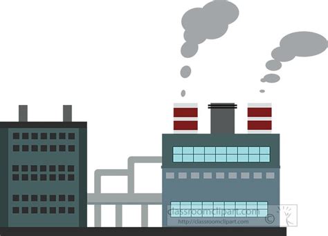 Industry Clipart - factory-building-with-smoke-clipart - Classroom Clipart