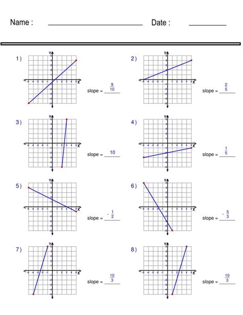 Image result for 8th Grade Math Slope Worksheets