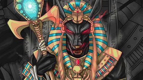 Download wallpaper 3840x2160 wolf, pharaoh, art, ancient egypt 4k uhd ...