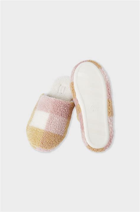 Chaussons mules polaires à carreaux BELLA MULTICOLORE - ETAM