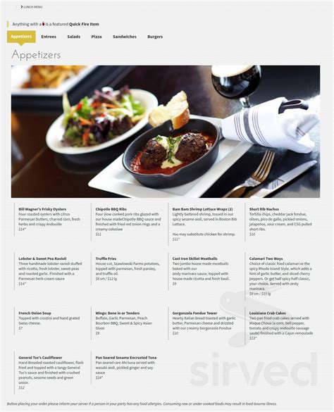 Center Square Grill menu in East Longmeadow, Massachusetts, USA