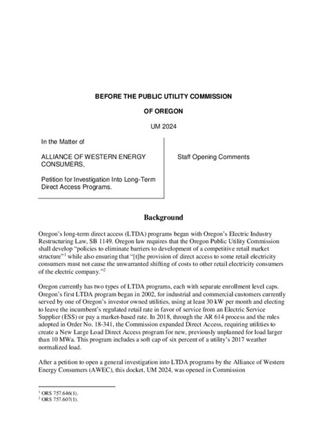 Fillable Online Background - OPUC - Public Utility Commission Fax Email ...