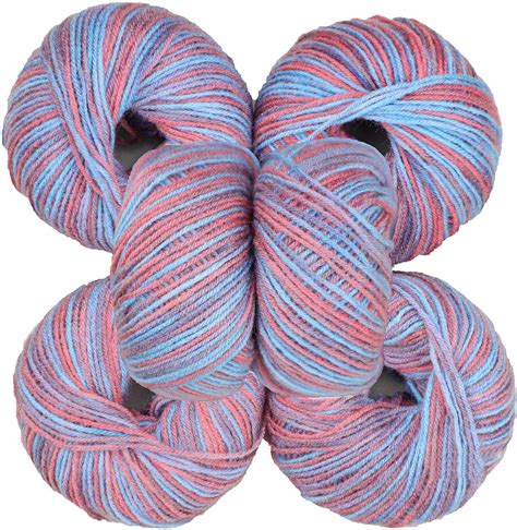 Vardhman 100% Acrylic Wool Multi Opal (6 pc) Baby Soft Wool Ball Hand ...