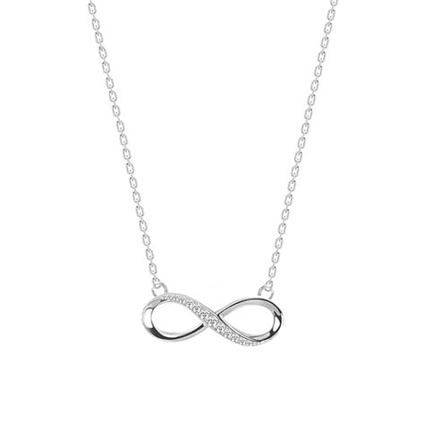 Clara 925 Sterling Silver Infinity Pendant Chain Necklace | Rhodium ...