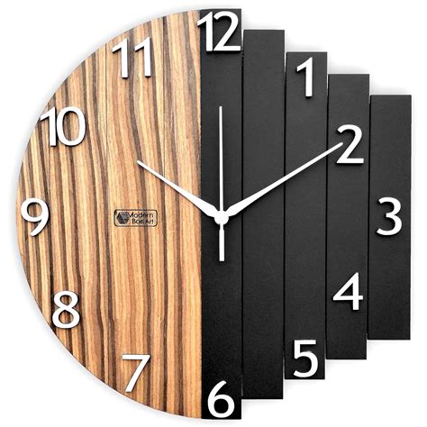 Buy MODERN BOIS ART Antique Geometric Design Handmade Wood Analog Wall ...