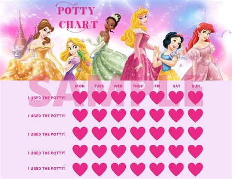Free printable princess potty training chart, Download Free printable princess potty training ...