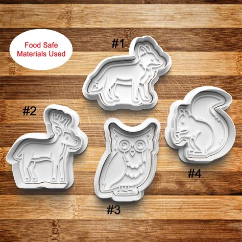 Forest Animal Cookie Cutter | Cookie Stamp | Cookie Embosser | Cookie ...