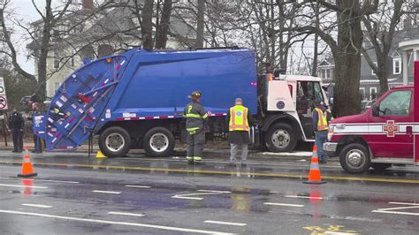Two injured after Portland garbage truck crashes in slippery conditions ...