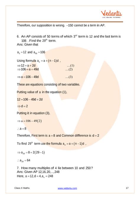 CBSE Class 10 Mathematics - Chapter 5 - Arithmetic Progressions ...