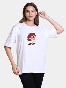 T-40 Printed Women Round Neck White T-Shirt - Buy T-40 Printed Women ...
