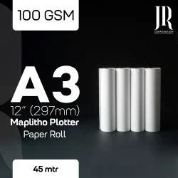 A3 (12") 100 gsm 45 mtr Maplitho Plotter Paper Rolls - ChemicalBook India