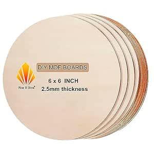 Rise n Shine Round Circle MDF Pine Wood 2.5mm Thick 6 inch MDF Board ...
