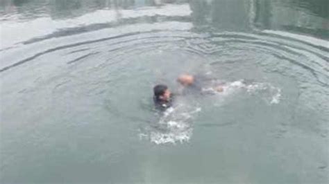 小孩玩耍不慎落水,2人跳入河中勇救_正能量-梨视频官网-Pear Video