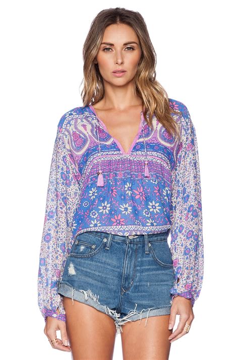 SPELL Boho Blossom Blouse in Purple | REVOLVE