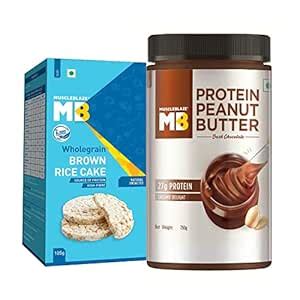 MuscleBlaze Wholegrain Brown Rice Cake, Natural Unsalted, 8 G Protein ...