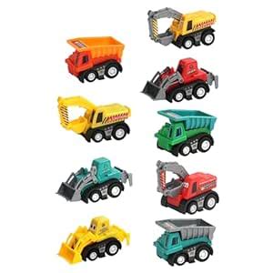 Mini Push Pull Back Car Model Kit Set Plastic 9 Pcs Play Vehicle ...