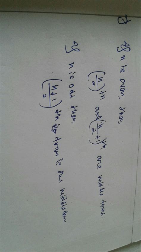 Formula for finding middle term of an AP when Number of terms are even ...