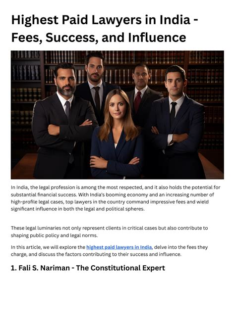 PPT - Highest Paid Lawyers in India - Fees, Success, and Influence PowerPoint Presentation - ID ...