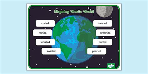 Words That Rhyme with World Word Mat (Teacher-Made) - Twinkl