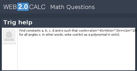 View question - Trig help