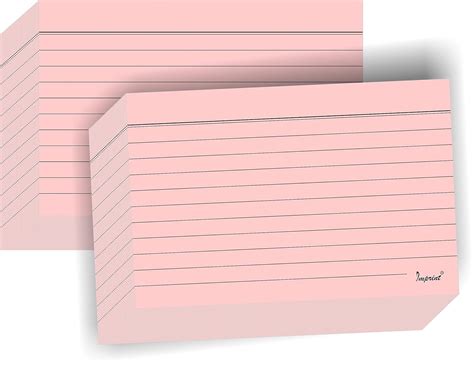 IMPRINT'S Single Side Ruled Index Cards, Light Pink Color, 4 Inches x 6 ...