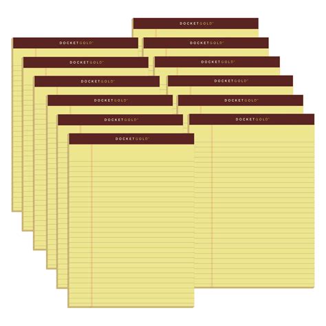 Docket Gold Ruled Perforated Pads, Wide/Legal Rule, 50 Canary-Yellow 8. ...