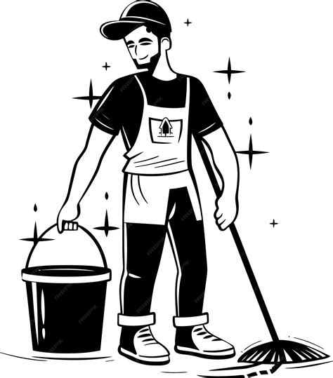 Squeaky Clean Mop and Bucket Emblem Sanitary Solutions Floor Cleaning ...