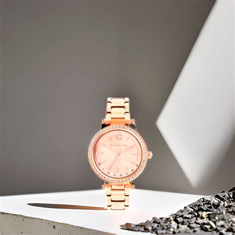 Giordano Beige Analog Wrist Watch for Women Stylish Metal Strap with W