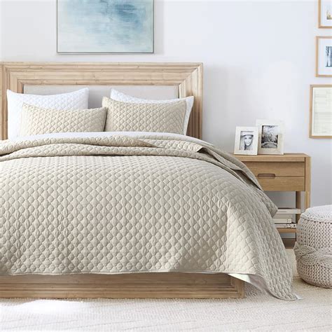 Amazon.com: Beige Quilt Queen Size Bedding Sets with Pillow Shams ...