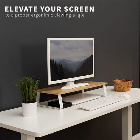 VIVO 24 inch Monitor Stand, Wood and Steel Desktop India | Ubuy