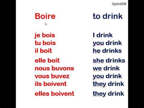 boire conjugation - YouTube