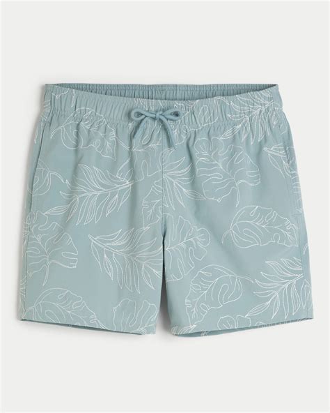 Men's Embroidered Guard Swim Trunks 5" | Men's Bottoms | HollisterCo ...