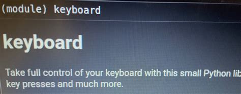 Python Keyboard Module 的图像结果