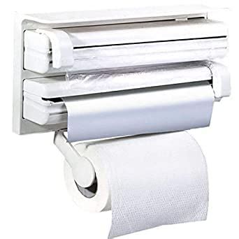 HEBEZON Kitchen Wall Mounted Paper Towel Holder Cling Film Tinfoil ...