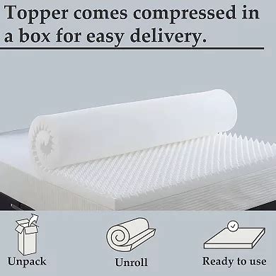 Continental Sleep, 2-inch Convoluted Foam Mattress Topper with Egg ...