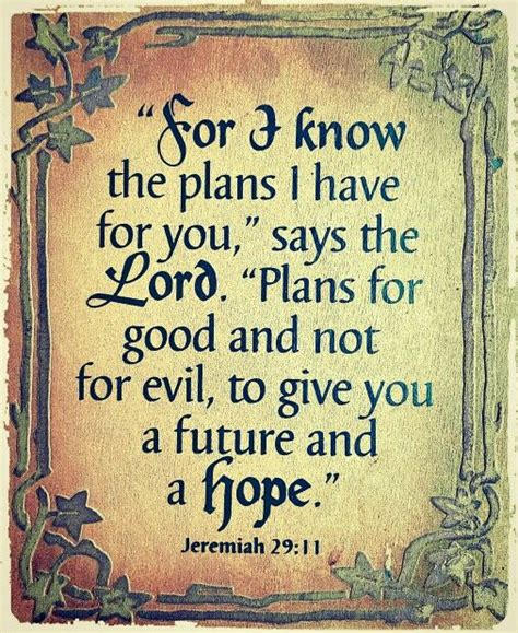 plans of good and not of evil
