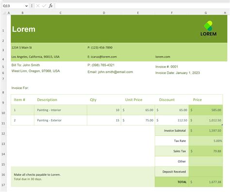 Image result for How to Create an Invoice in Excel