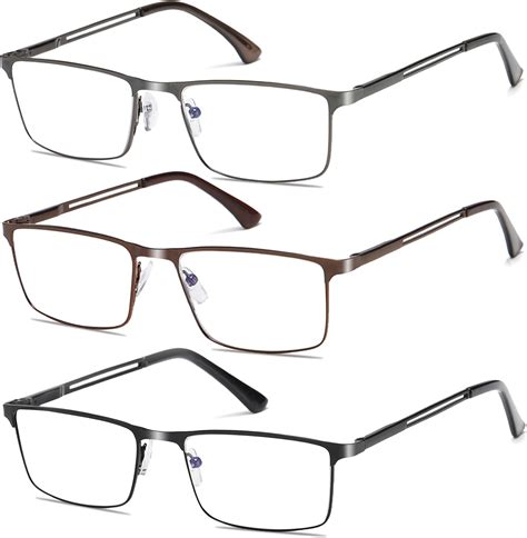 Amazon.com: 3 Pack Blue Light Blocking Reading Glasses for Men With ...