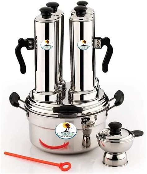Chillatai® 4 in 1 Stainless Steel Puttu Maker/Multi Puttu Kudam with 1 ...