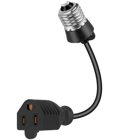 Buy Light Socket to Plug Adapter 8.46 Inch, Light Bulb E26/E27 Outlet ...