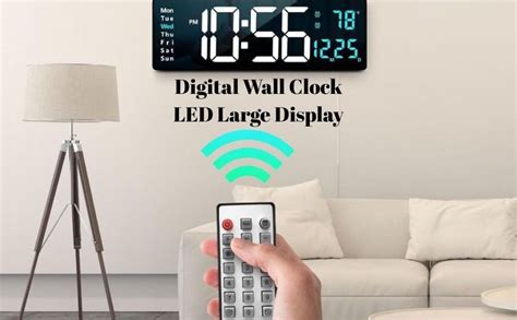 Buy Cazlee Digital Wall Clock - LED Large Display 16.2 Inch Clock Alarm ...