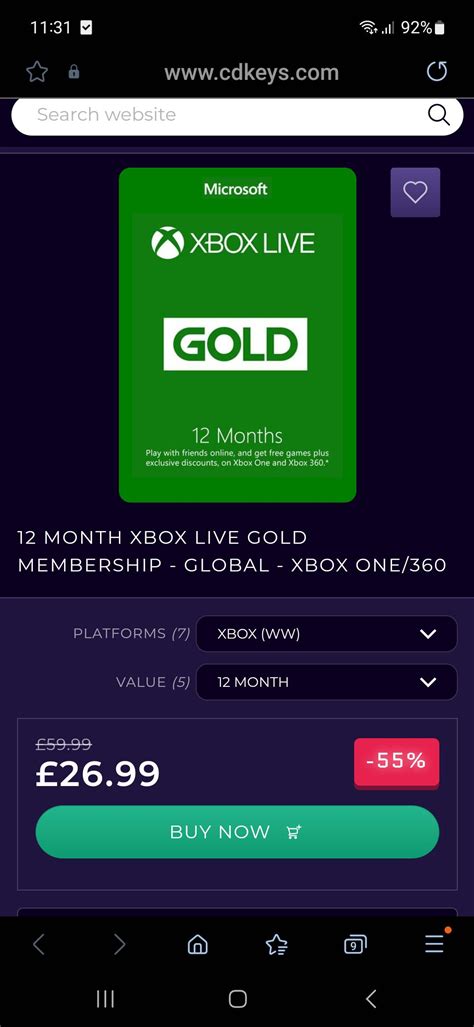 Xbox 360 Gold Membership Card