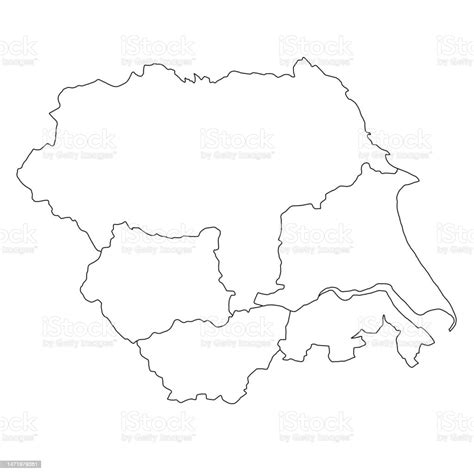 Outline Map Of Yorkshire And The Humber Is A Region Of England With Borders Of The Ceremonial ...