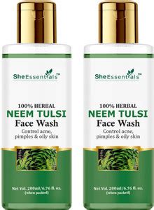 She Essentials Neem Tulsi FaceWash enriched with Salicylic Acid, Folic ...