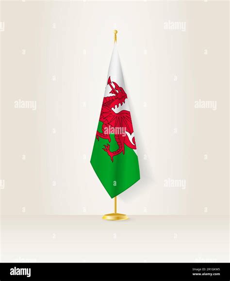 Wales flag on a flag stand. Vector illustration Stock Vector Image & Art - Alamy