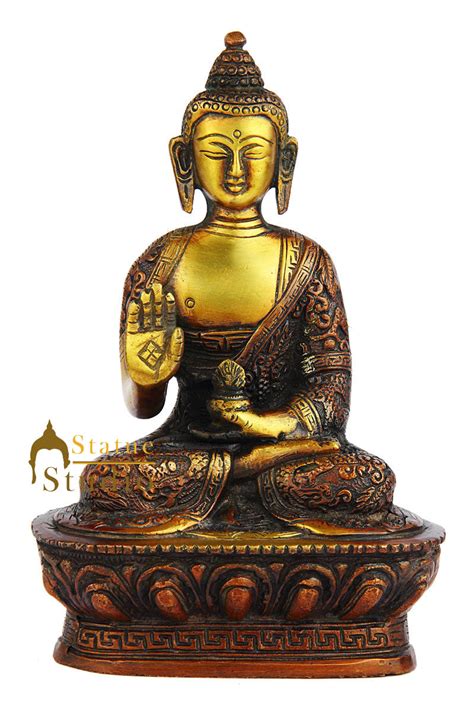 Brass blessing sitting buddha brass statue indian handicraft 7 ...